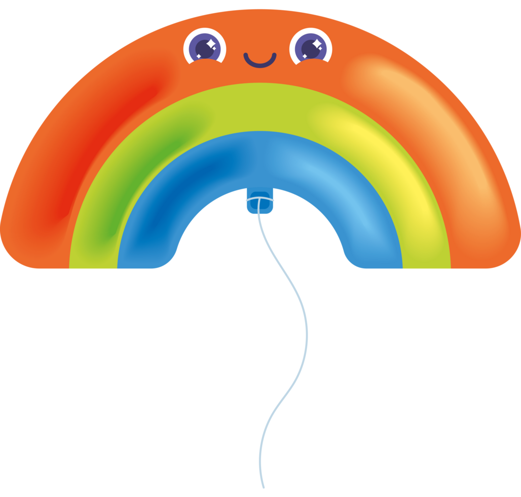 balloon helium kawaii rainbow png