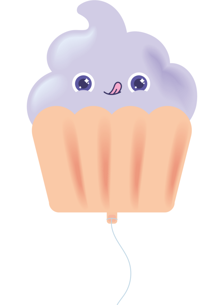 balloon helium kawaii cupcake png