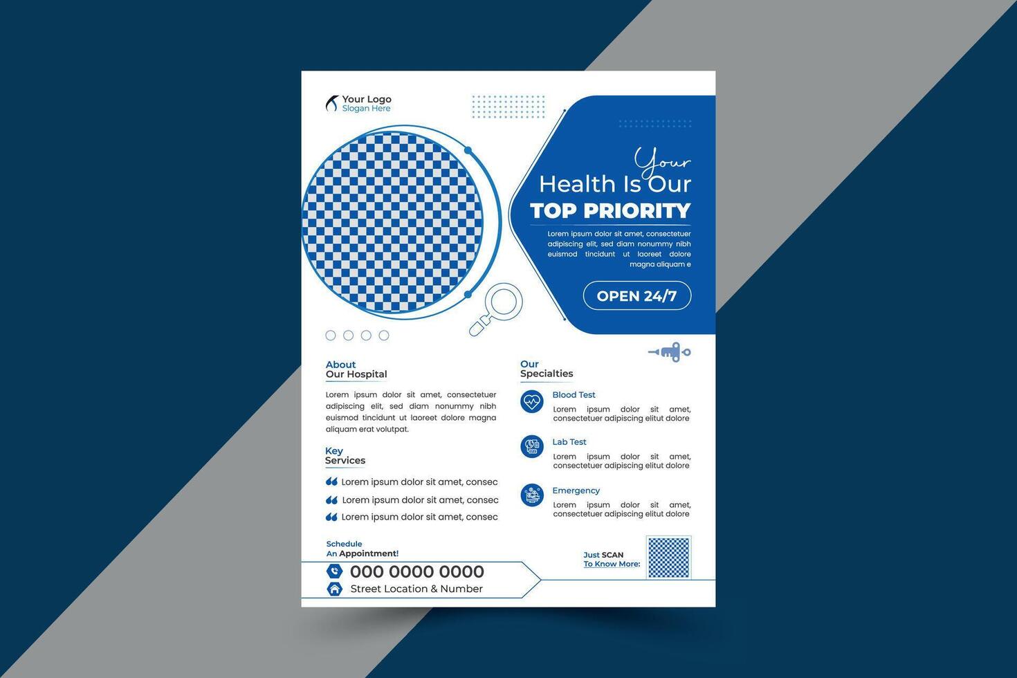 Medical Flyer Design Template vector