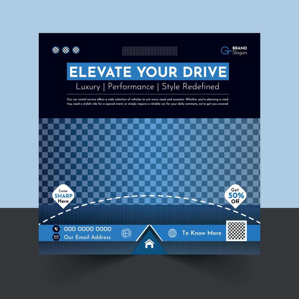 Car Social Media Post Design Template vector
