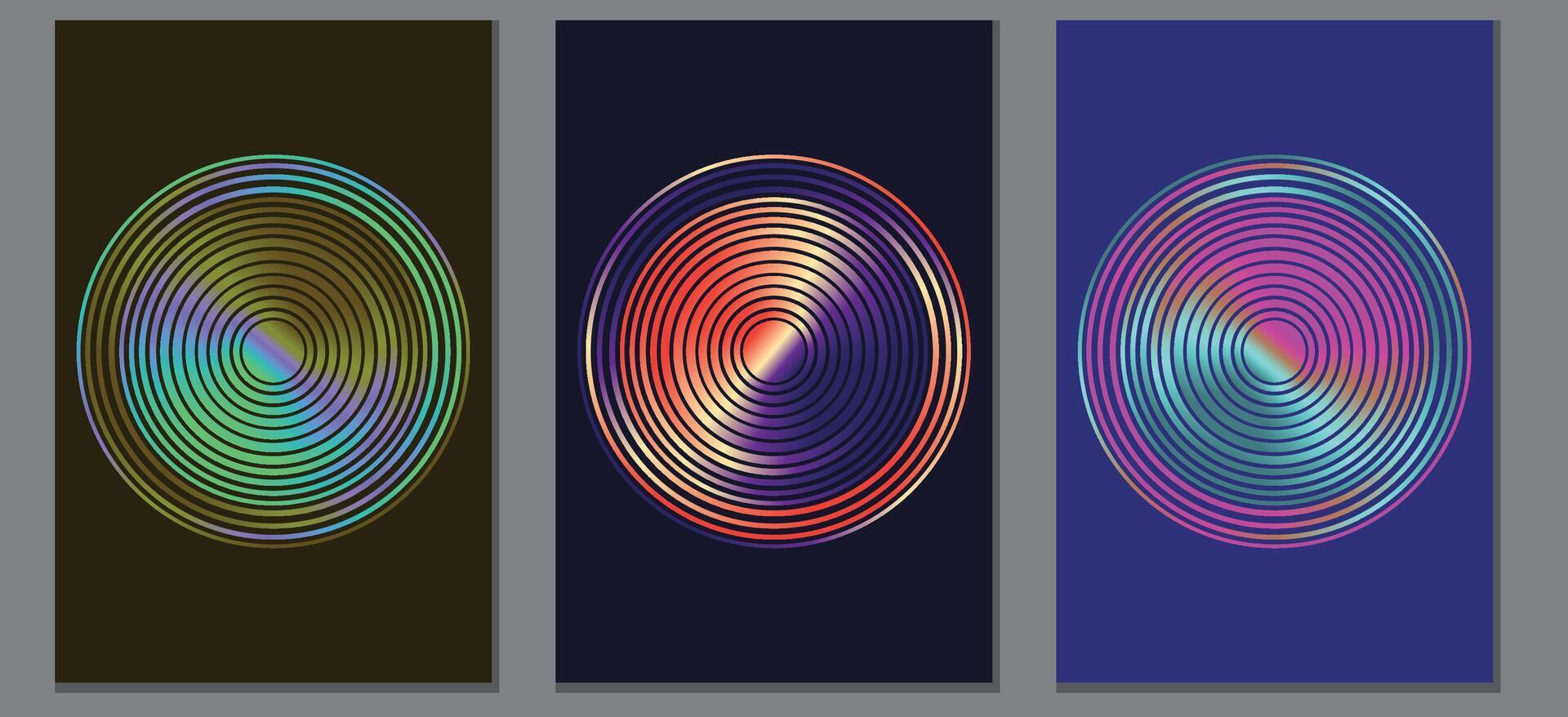 circle gradient background assets, abstract background with colorful lights vector
