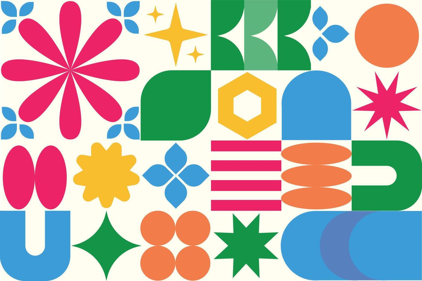 Abstract pop art pattern shape background assets, pop art geometry shapes pattern vector
