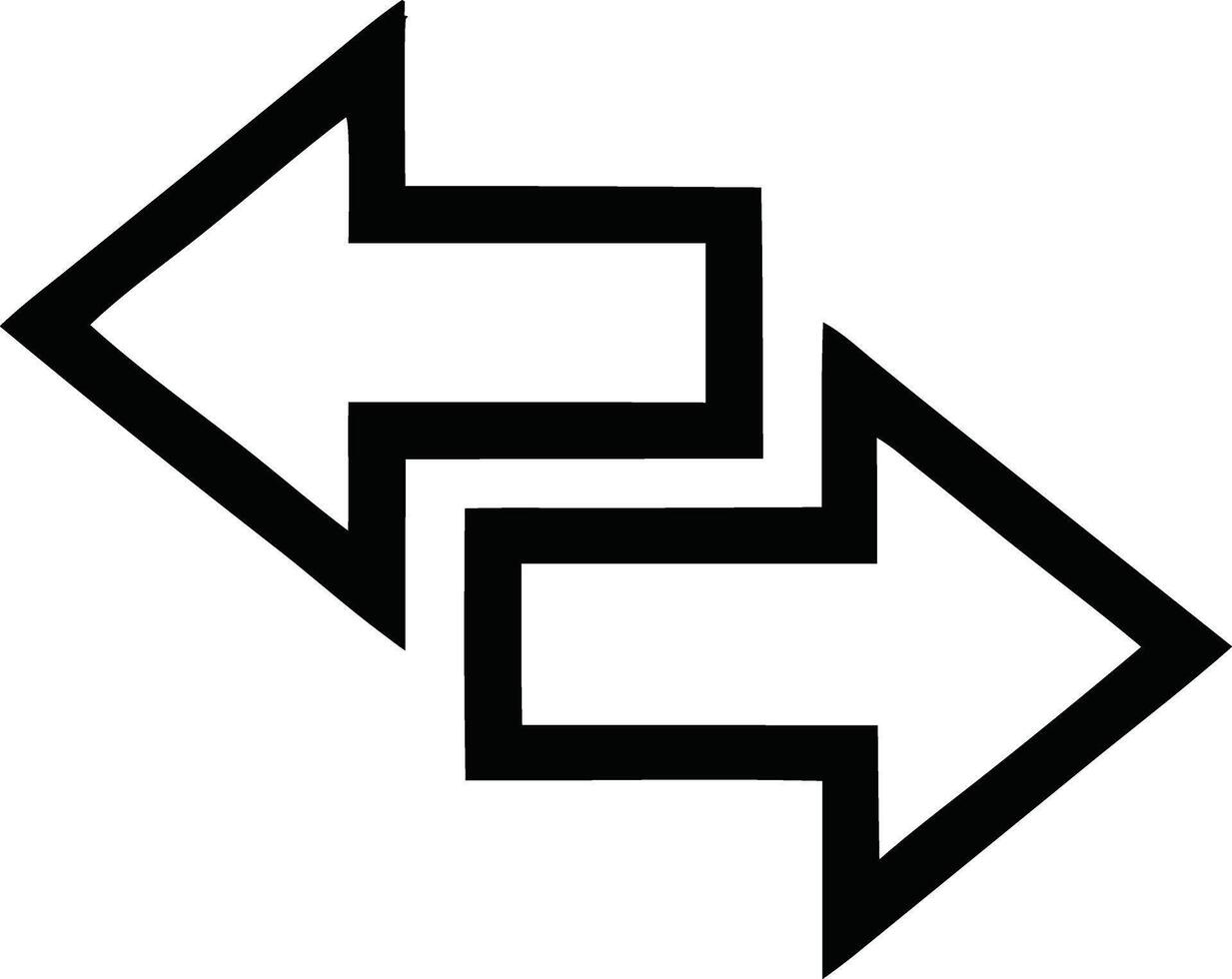 two arrows pointing in opposite directions vector