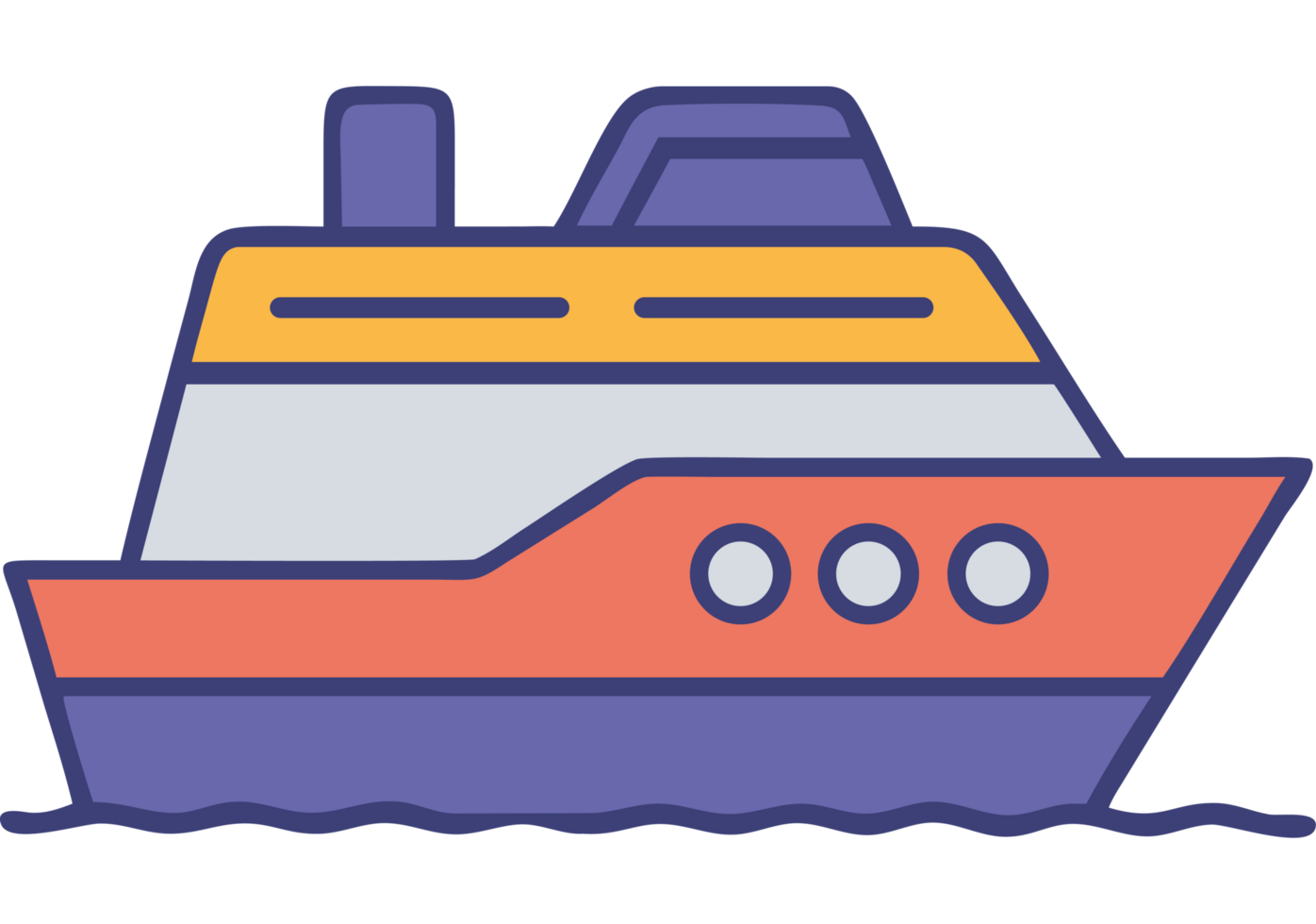 Cruise Ship Side View Icon png