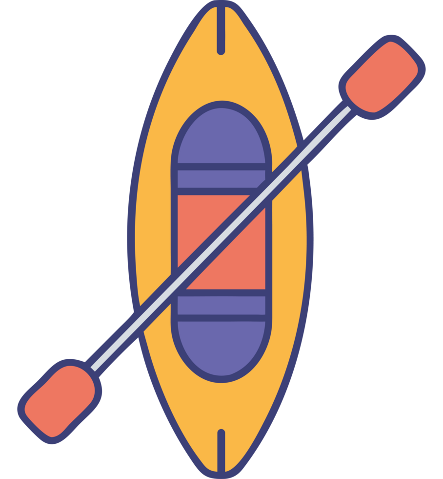 Kayak with Paddles Top View Icon png
