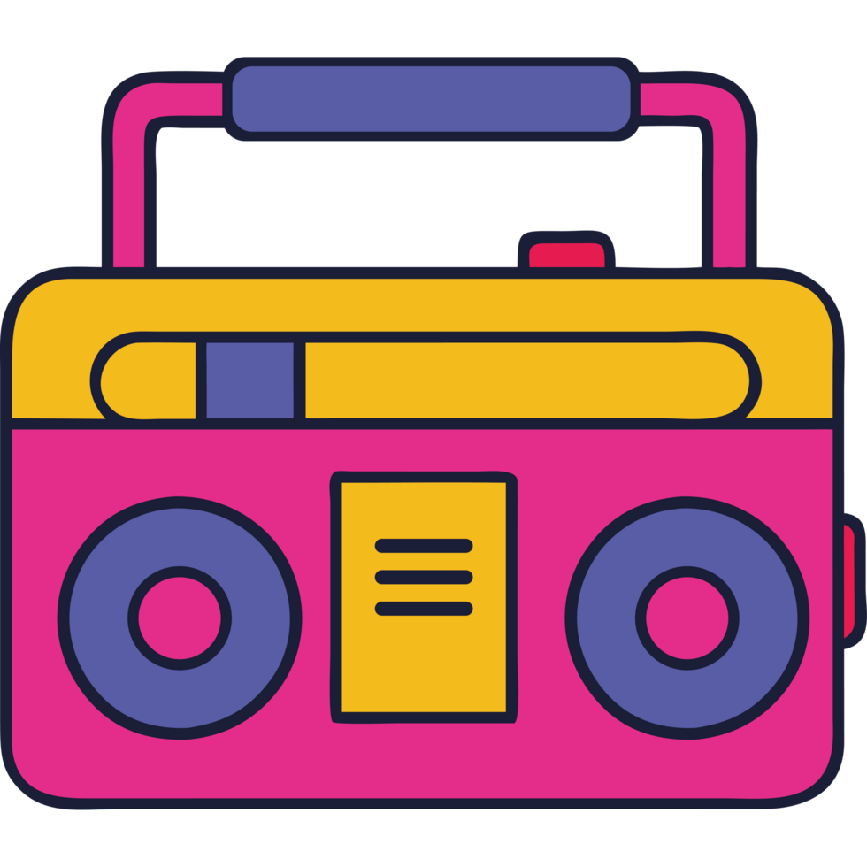 Retro object boombox icon png