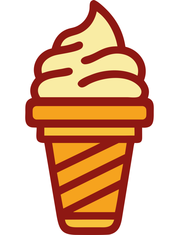Sweet fast food ice cream in cone png