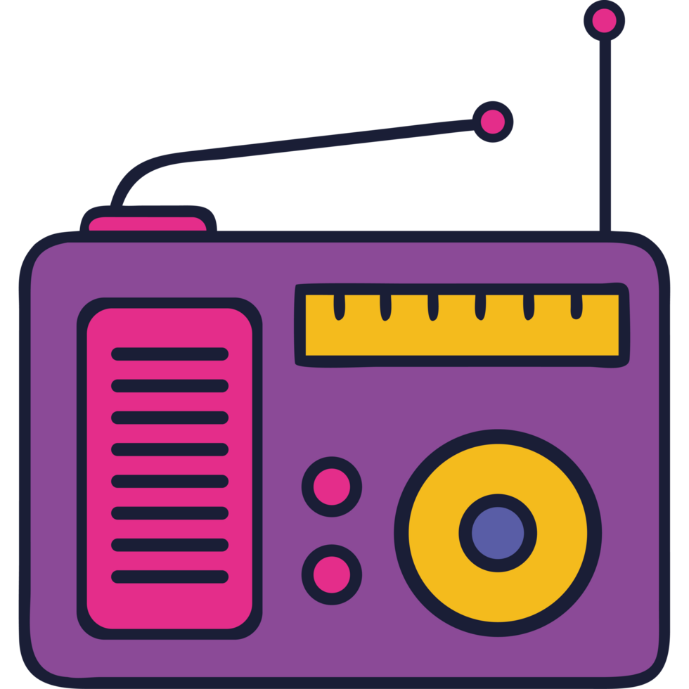 Retro object radio icon png