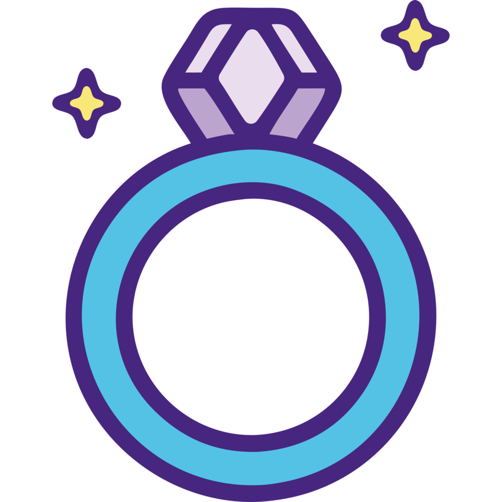 Elegant magic diamond ring with shiny details png