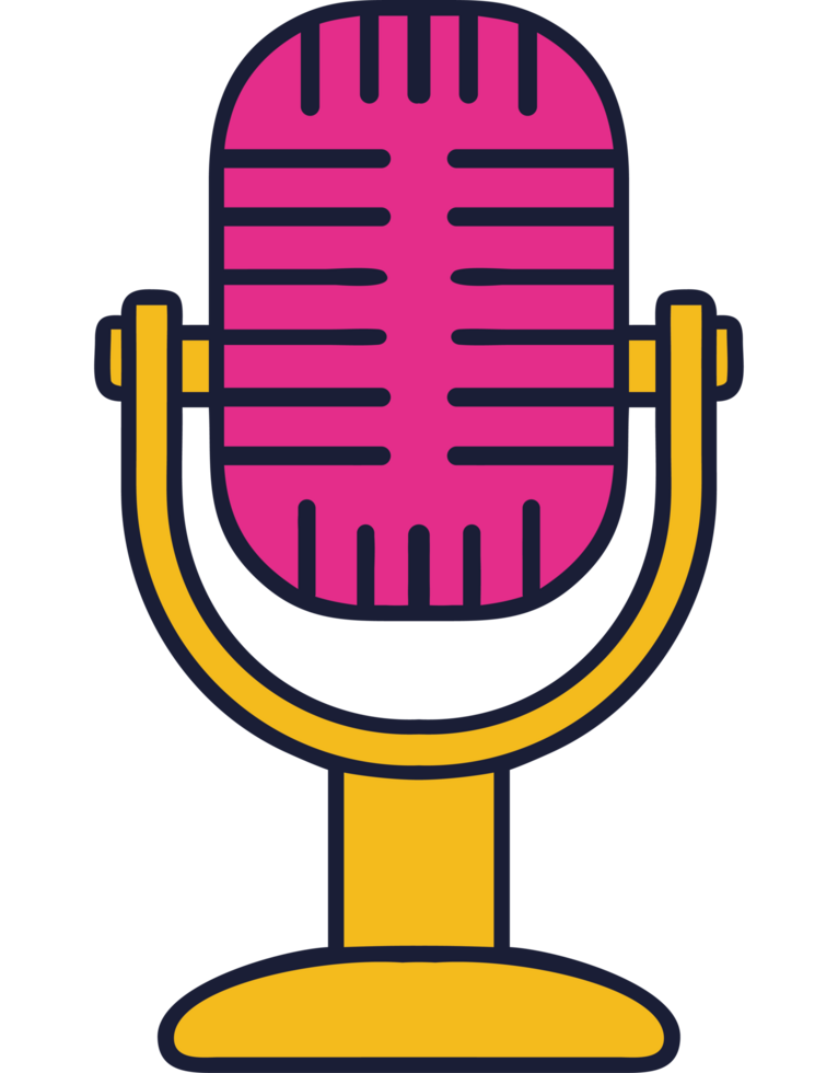 Retro object microphone icon png