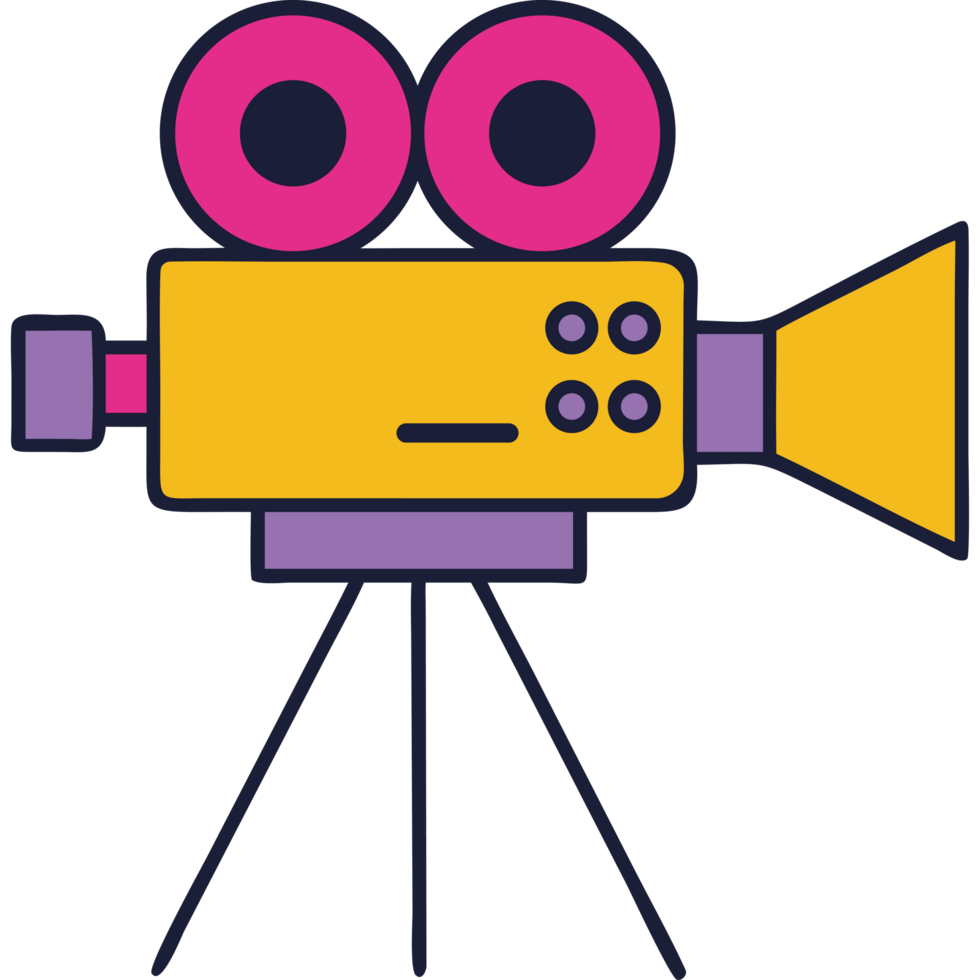 Retro object vintage film camera icon png