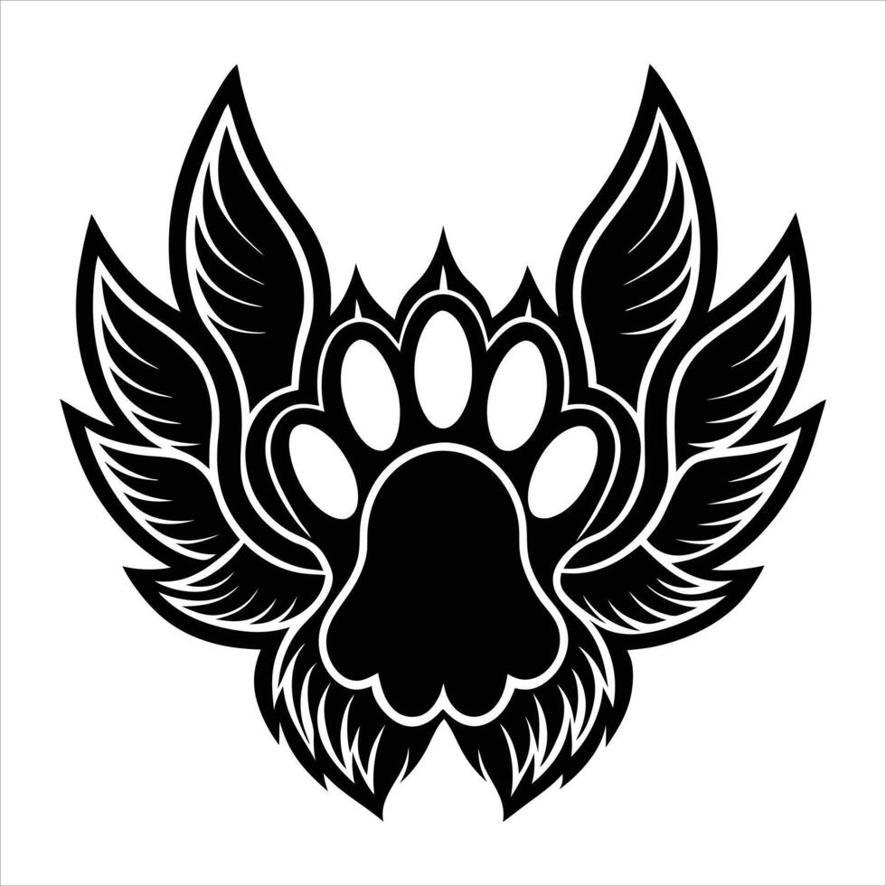 Wildcat Paw Print Badge vector