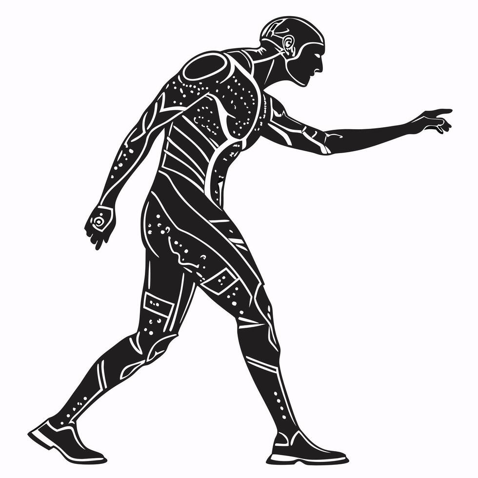 Abstract Futuristic Humanoid Figure Illustration vector