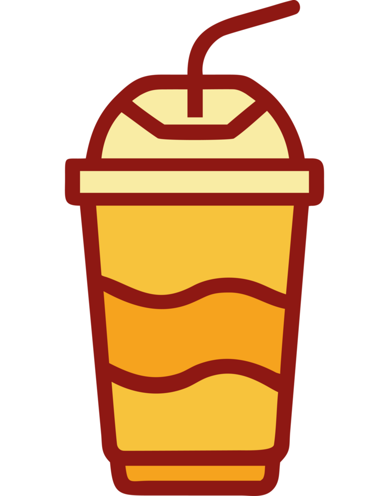 Sweet fast food milkshake with straw png