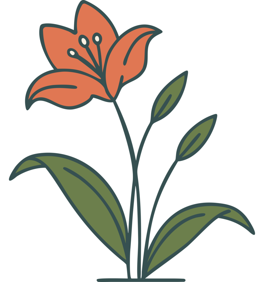 garden Orange lily flower icon png