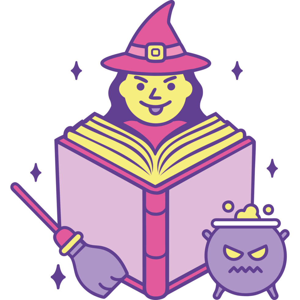 Witch and fairy tale book icon png