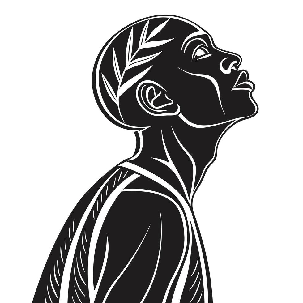 Artistic Monochrome Man Silhouette Design vector