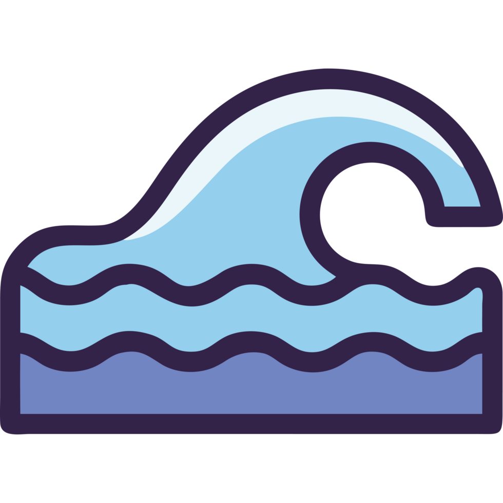 Rolling ocean wave icon png