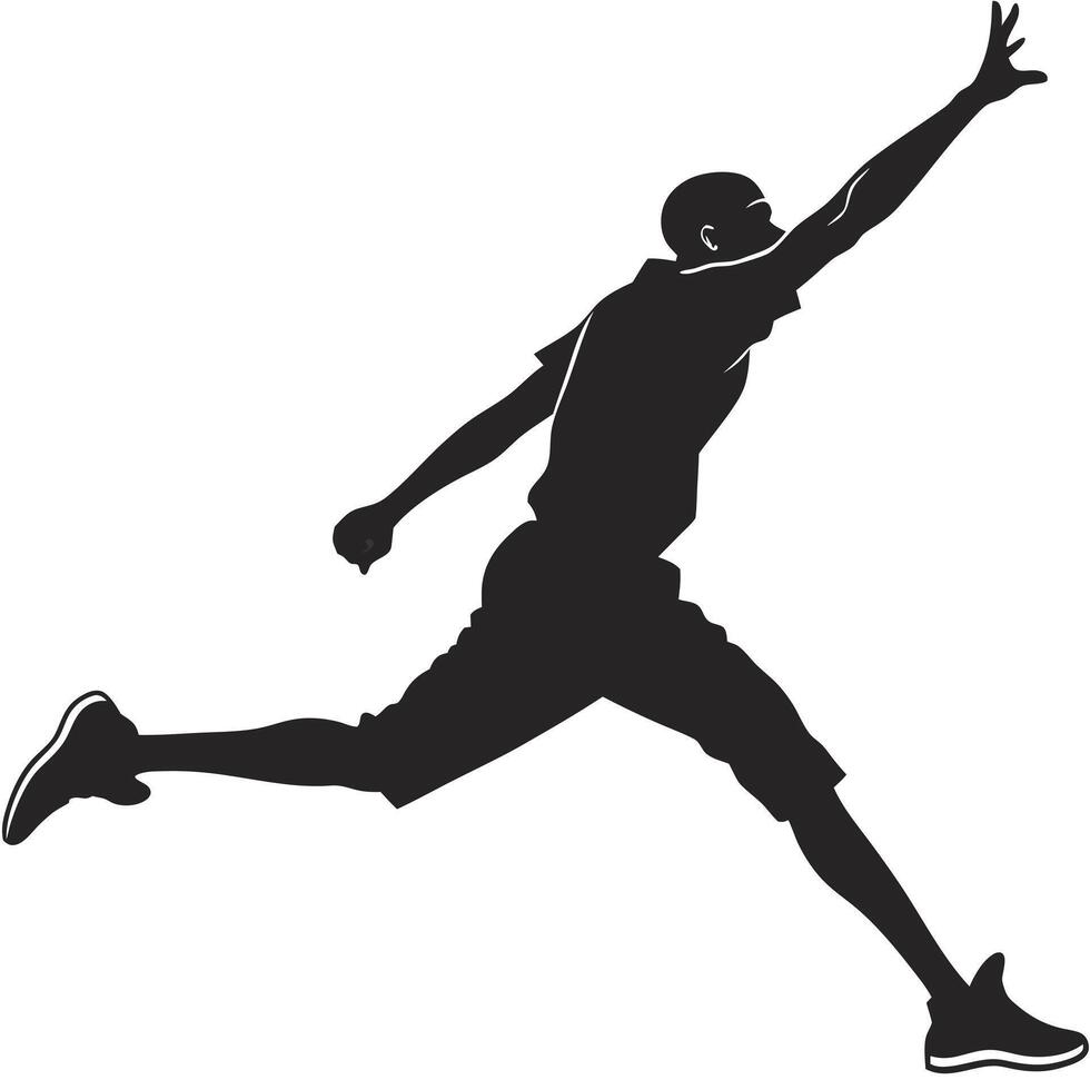 Basketball Player Silhouette With Arm Raised vector