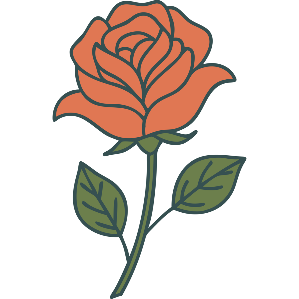 garden Blooming orange rose flower icon png
