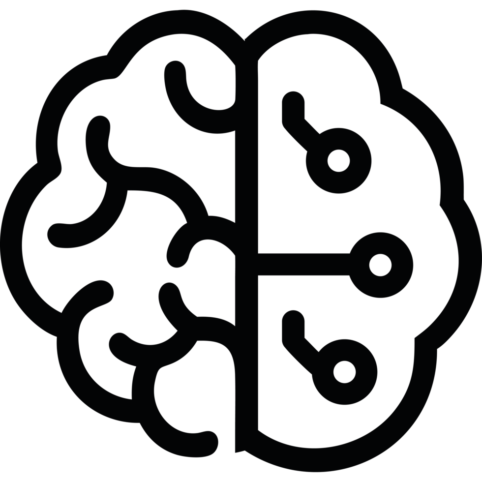 AI and Human Brain connections icon png