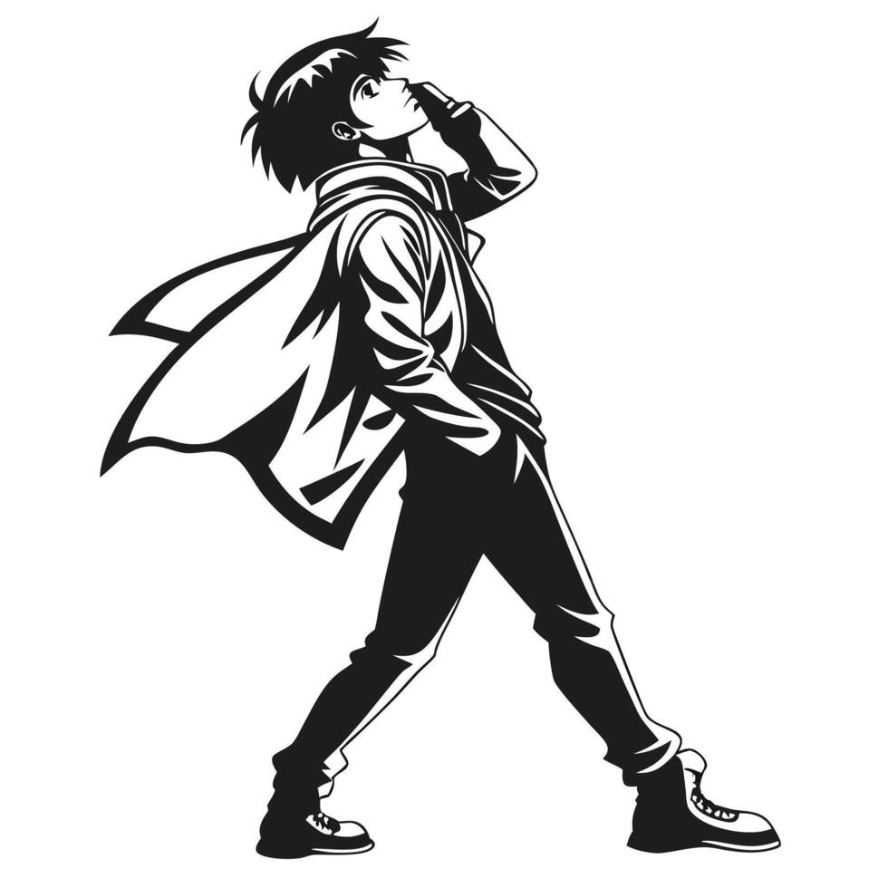 Anime Style Boy Character Illustration vector