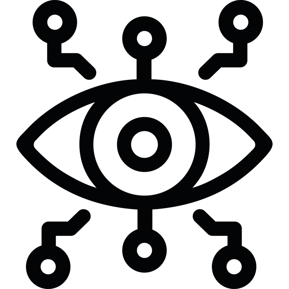 AI and Human eye connections icon png