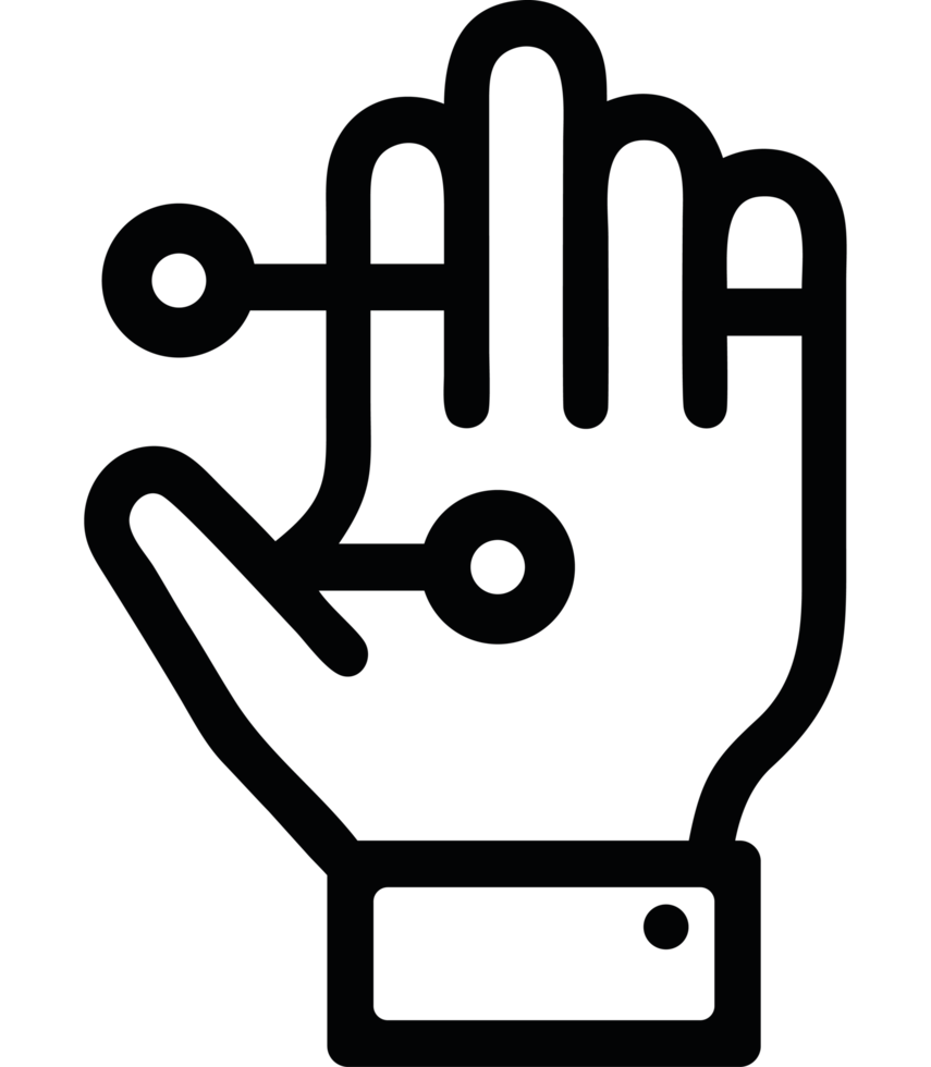AI and Human Robotic hand icon png