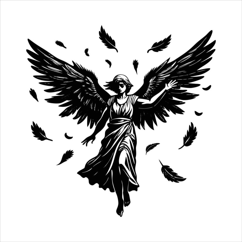 Angel With Wings Flying vector