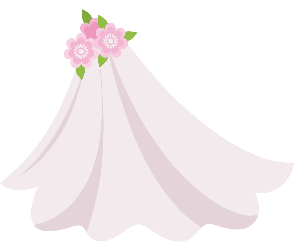 Wedding Veil Soft White Elegant Bridal Ornament png