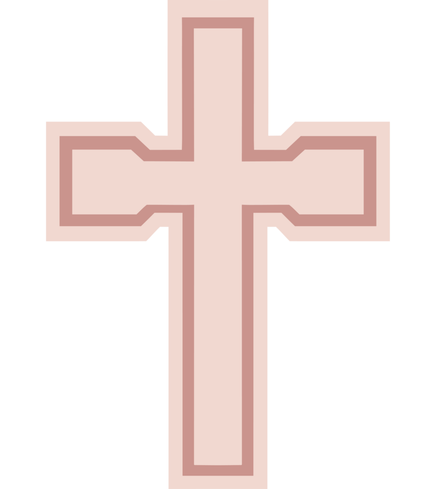 Baptism Cross Minimalist Pink Sacred Symbol png