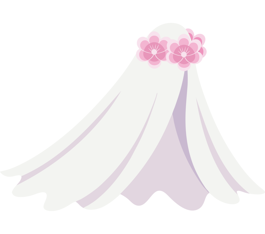 Wedding Veil Sheer Floral Elegant Bridal Fashion png