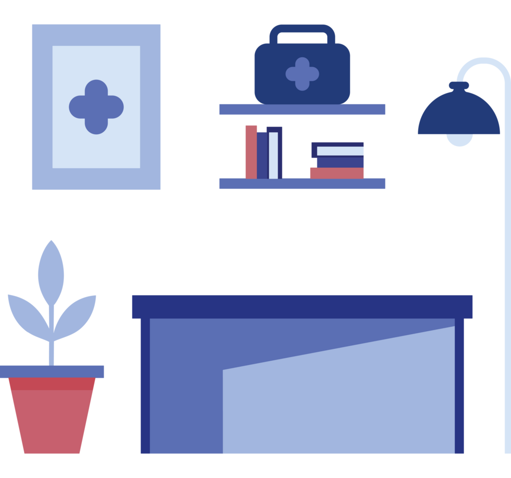 Doctor Room Office Desk Organized png