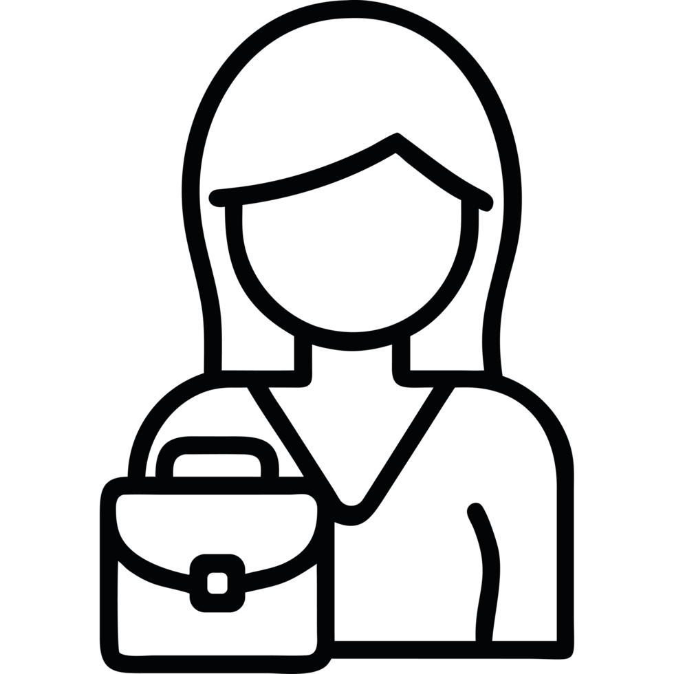 Business Woman Icon briefcase Outline png