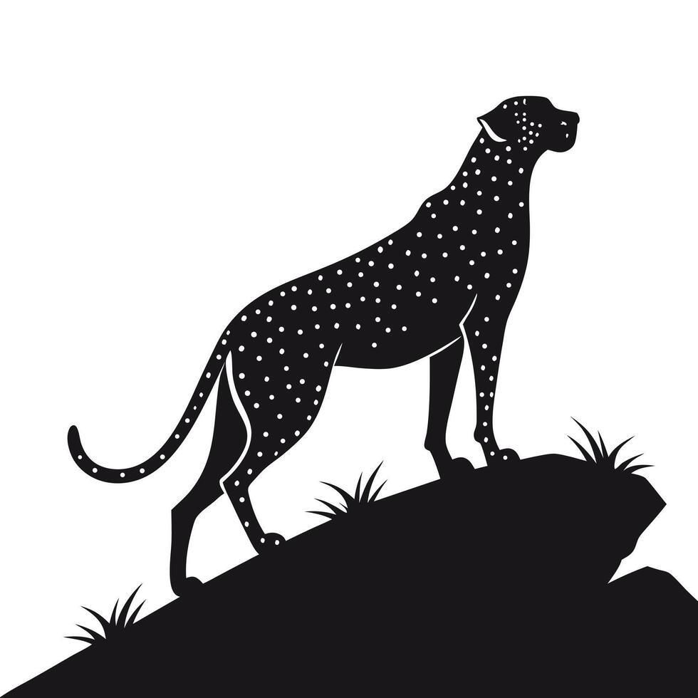 Cheetah Silhouette Wild Feline Wildlife Predator vector