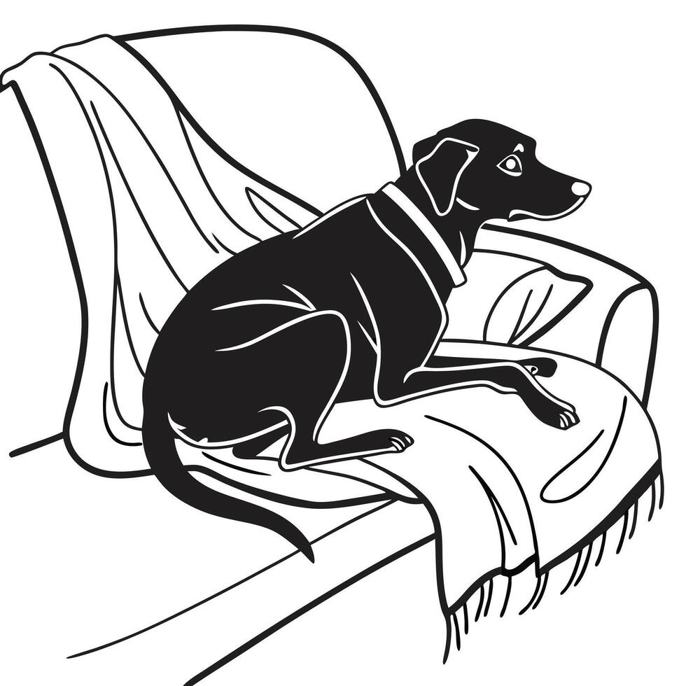 Dog Resting On An Armchair vector