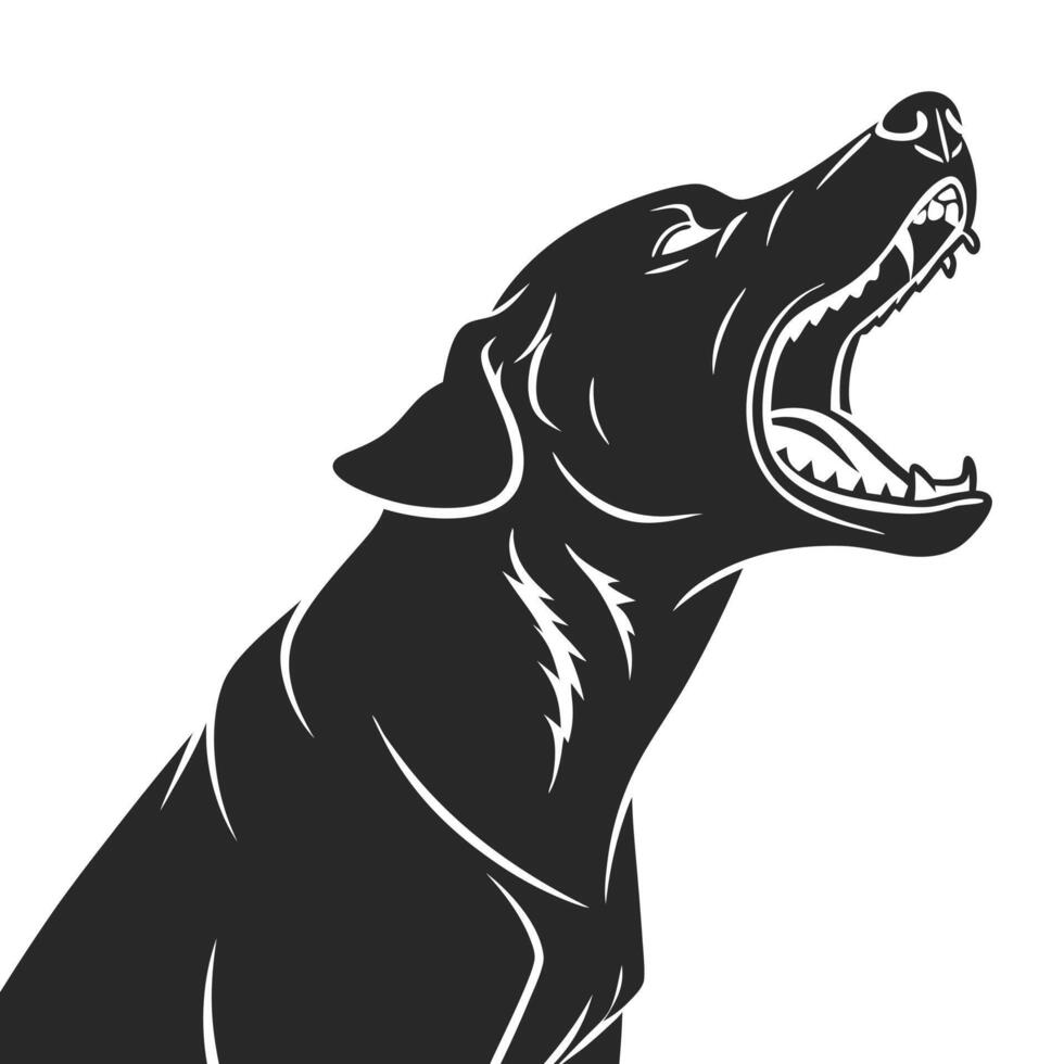 Dog Silhouette Howling Graphic Art vector