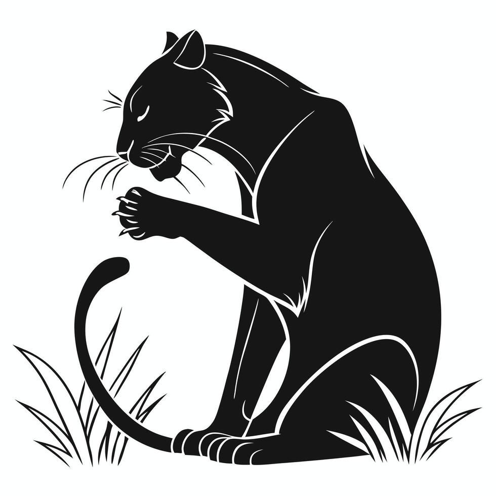 Elegant Black Panther Silhouette Image vector