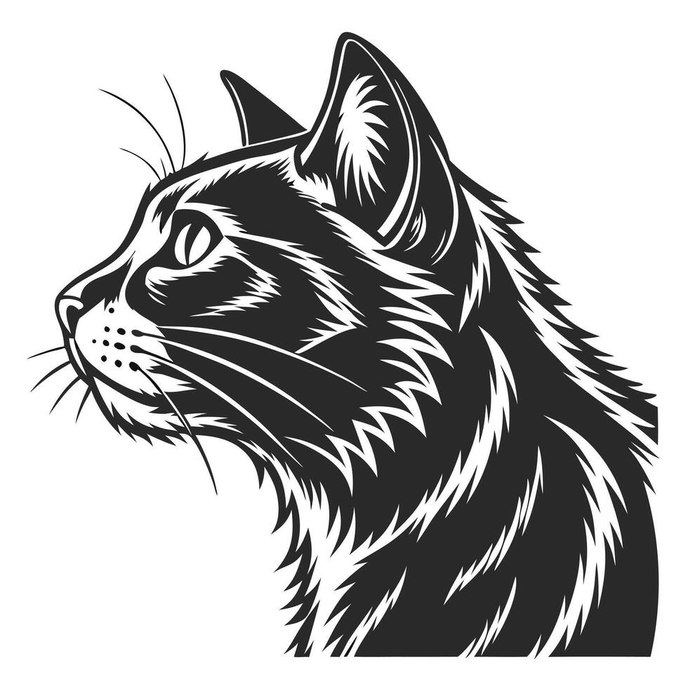 Elegant Cat Silhouette Graphic Design vector
