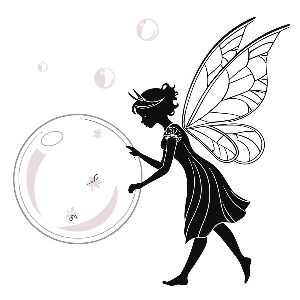 Fairy With Bubbles Illustration Image vector