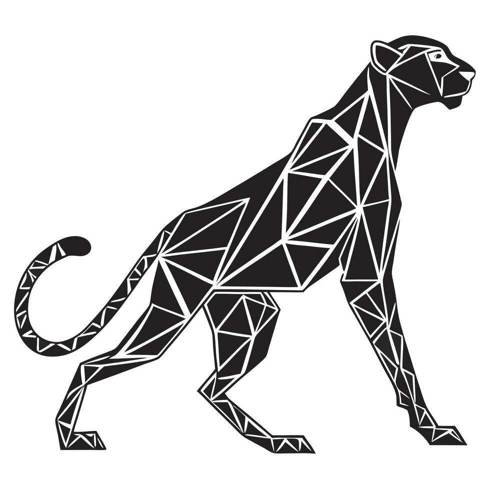 Geometric Black Panther Graphic Art vector