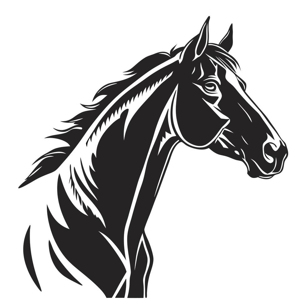 Horse Head Black And White vector