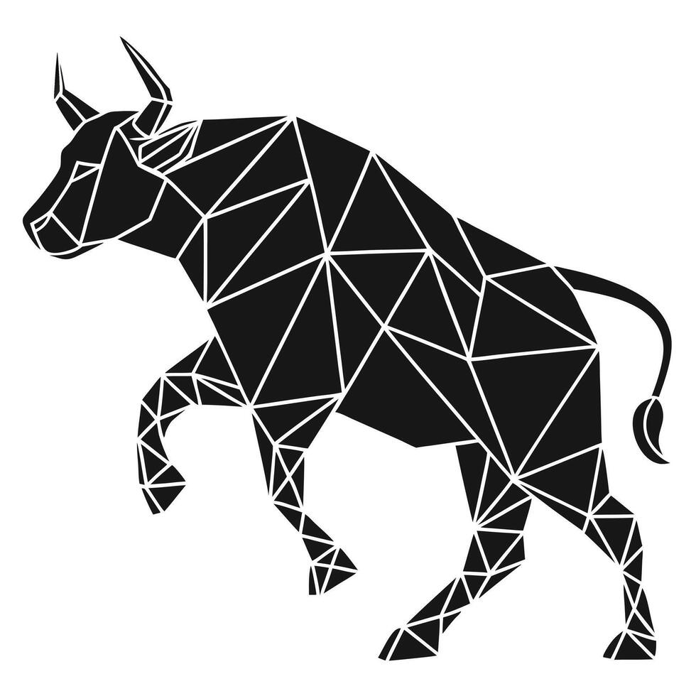 Geometric Bull Illustration Design vector