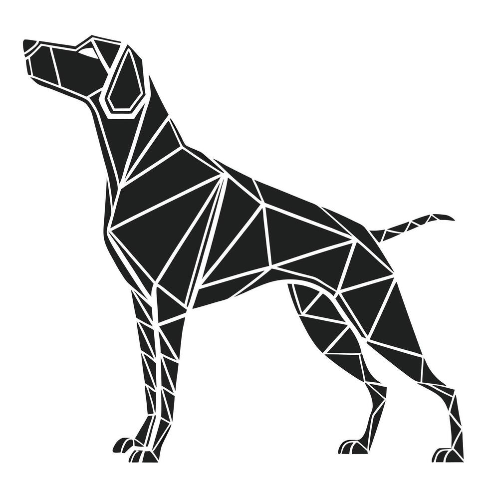 Geometric Dog Graphic Black Shape vector