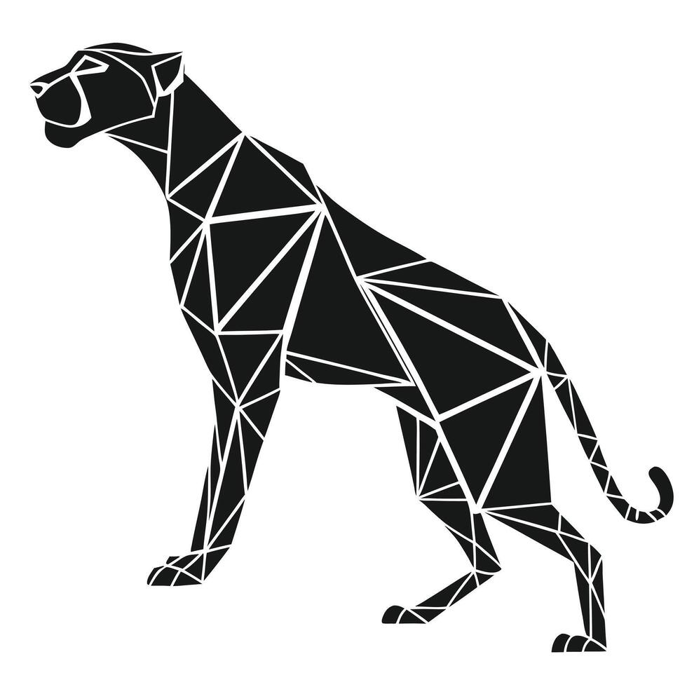 Geometric Black Panther Illustration Design vector