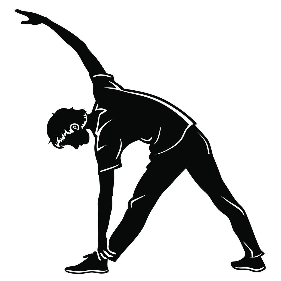 Man Stretching Exercise Silhouette Design vector