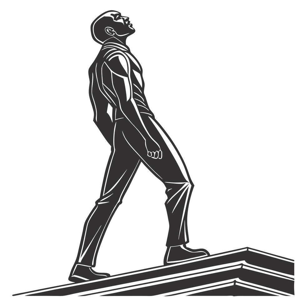 Man Looking Up Illustration Design vector