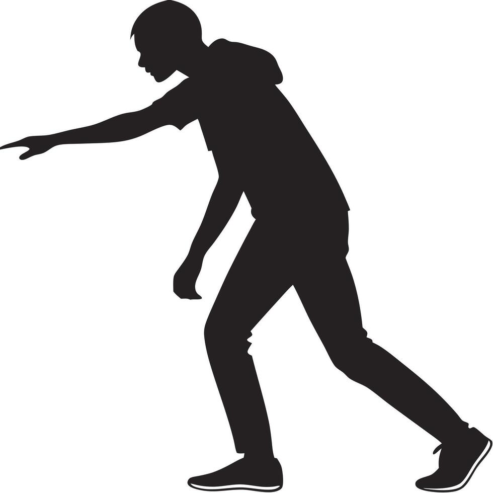 Person Silhouette Pointing And Leaning Forward vector