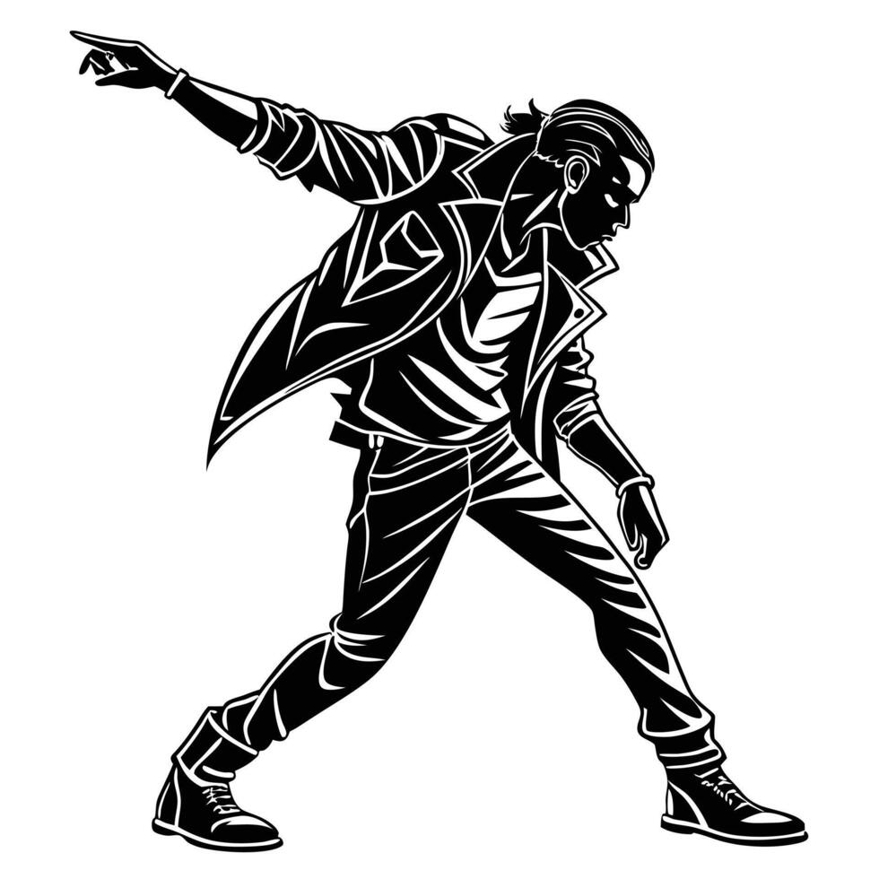 Silhouette Man Dancing With Jacket vector