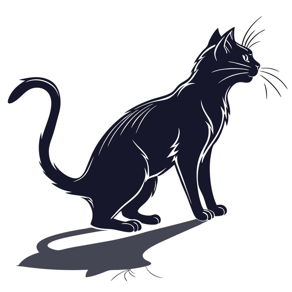 Silhouette Of An Elegant Cat vector